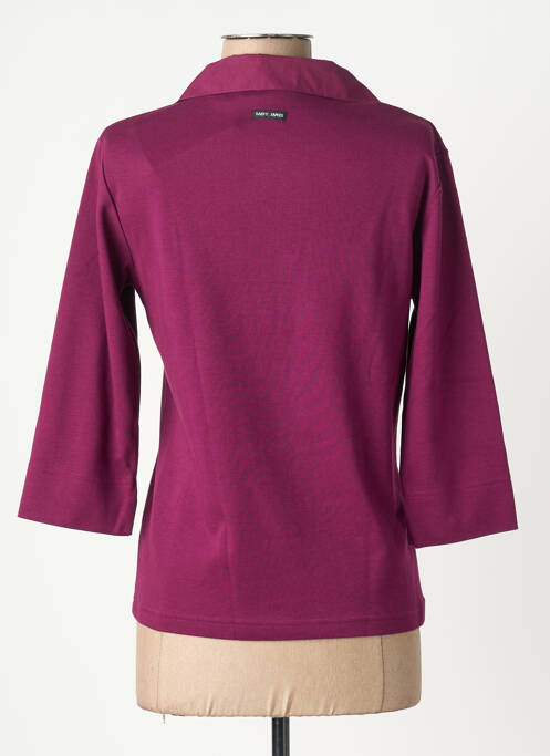 Polo tissage jersey manches 3/4 violet SAINT JAMES femme