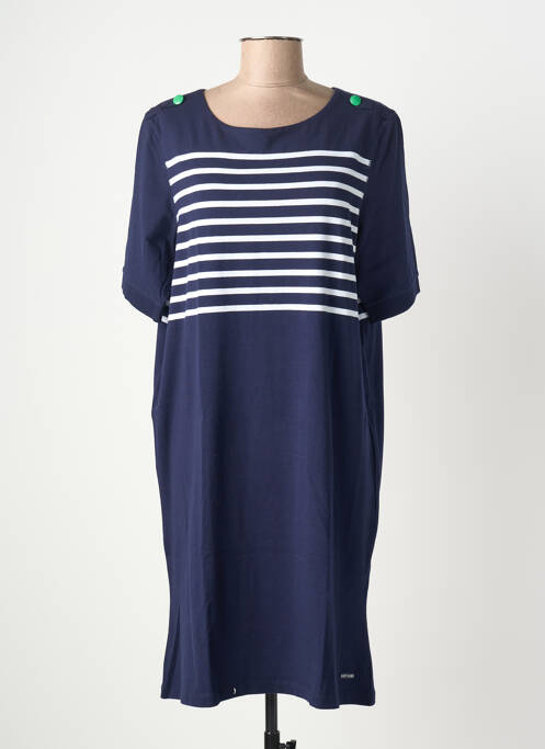 Robe mi-longue manches courtes manches courtes bleu SAINT JAMES femme