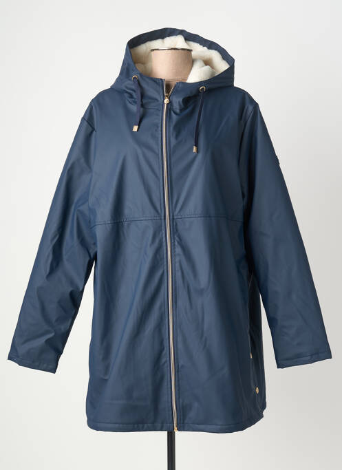 Imperméable fermeture zippée sur le devant a capuche bleu ELLE EST OU LA MER femme