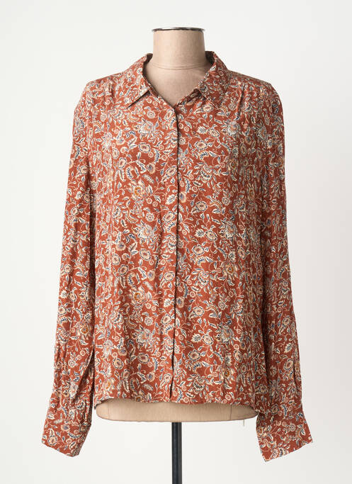 Chemisier imprimé fleurs manches longues marron MAT DE MISAINE femme
