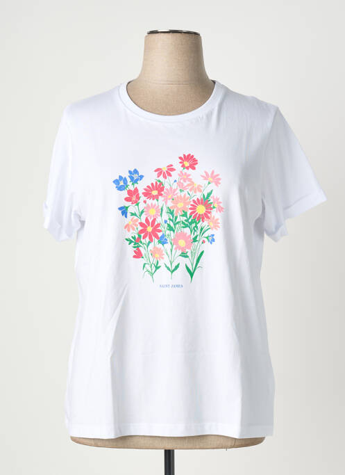 T-shirt sérigraphie manches courtes blanc SAINT JAMES femme