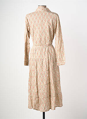 Robe mi-longue manches longues manches longues beige POMODORO femme