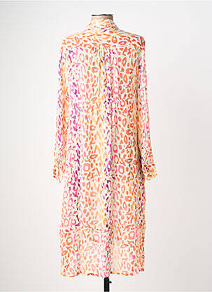 Robe mi-longue coupe fluide manches longues beige POMODORO femme