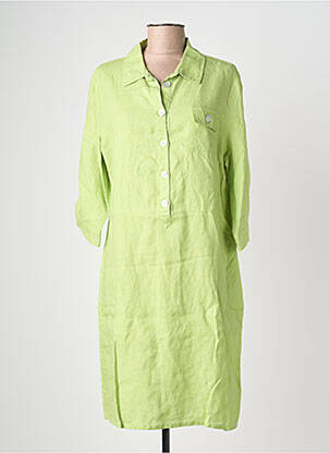 Robe mi-longue manches 3/4 manches 3/4 vert POMODORO femme