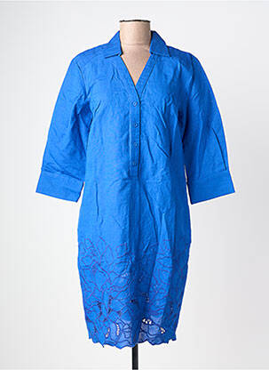 Robe mi-longue manches 3/4 manches 3/4 bleu POMODORO femme
