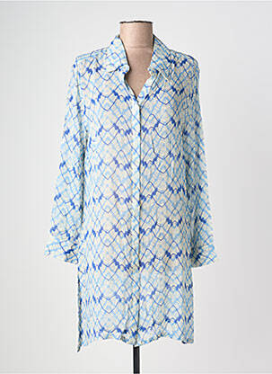Tunique manches longues légère et transparente bleu POMODORO femme
