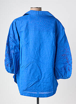 Tunique manches longues tissage crêpe bleu POMODORO femme