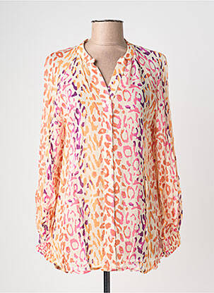 Chemisier tissage crêpe manches longues rose POMODORO femme