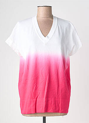 T-shirt col v manches courtes rose POMODORO femme