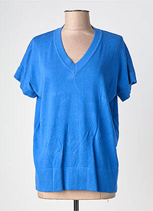 T-shirt col v manches courtes bleu POMODORO femme