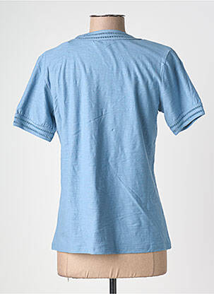 T-shirt col v manches courtes bleu POMODORO femme