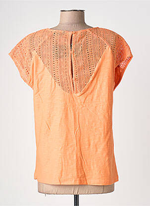 T-shirt col v manches courtes orange POMODORO femme