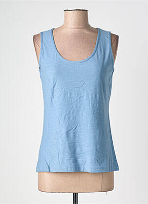 Débardeur stretch sans manche bleu POMODORO femme