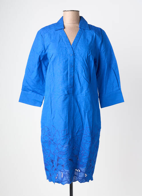 Robe mi-longue manches 3/4 manches 3/4 bleu POMODORO femme