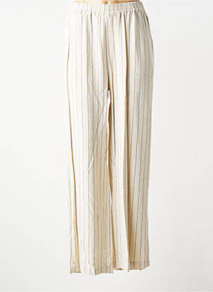 Pantalon droit tissage crêpe taille normale beige CISO femme