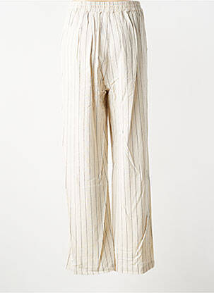 Pantalon droit tissage crêpe taille normale beige CISO femme