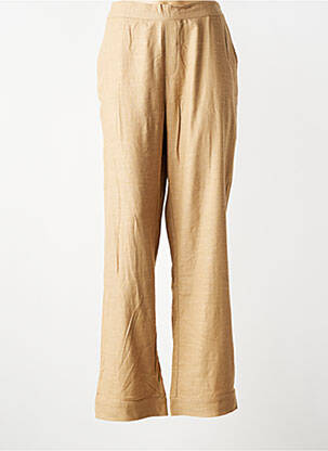 Pantalon droit tissage crêpe taille normale beige CISO femme