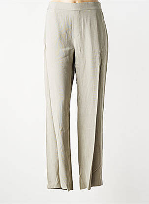 Pantalon droit tissage popeline taille normale vert CISO femme