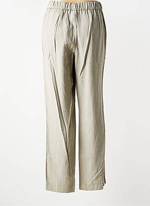 Pantalon droit tissage popeline taille normale vert CISO femme
