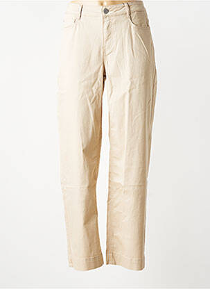 Pantalon droit tissage popeline taille normale beige CISO femme