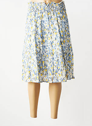 Jupe mi-longue coupe évasée bleu JENSEN femme