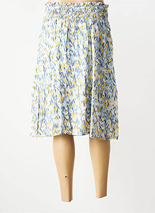 Jupe mi-longue coupe évasée bleu JENSEN femme