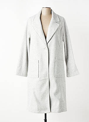 Manteau long coupe droite sans capuche gris CISO femme