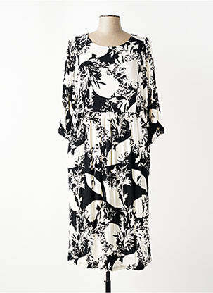 Robe mi-longue manches 3/4 manches 3/4 noir CISO femme