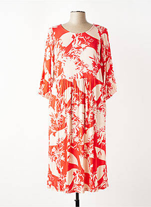 Robe mi-longue manches 3/4 manches 3/4 rouge CISO femme