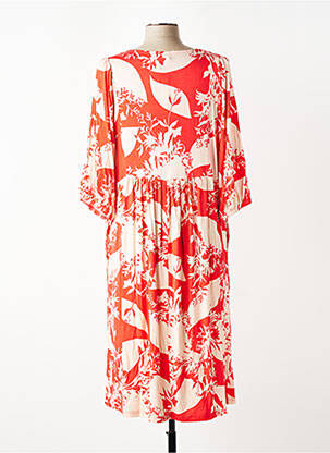 Robe mi-longue manches 3/4 manches 3/4 rouge CISO femme