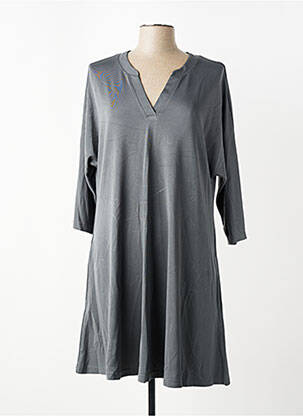 Robe mi-longue manches 3/4 manches 3/4 gris CISO femme