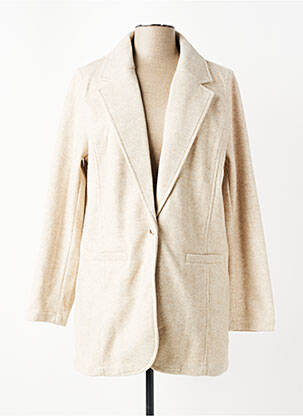 Manteau court fermeture boutonnée sur le devant sans capuche beige CISO femme