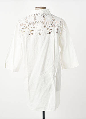 Chemisier coupe droite manches courtes blanc CISO femme