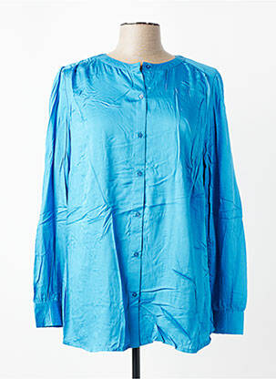 Chemisier coupe droite manches longues bleu CISO femme