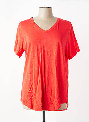 T-shirt coupe droite manches courtes rouge CISO femme
