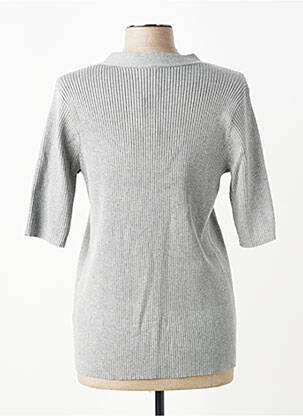 Pull coupe cintrée manches courtes gris CISO femme