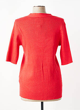 Pull coupe cintrée manches courtes rouge CISO femme