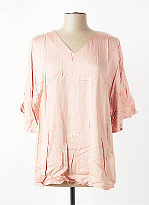 Blouse col v manches courtes rose CISO femme