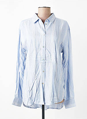 Chemisier coupe droite manches longues bleu JENSEN femme