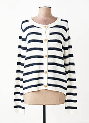 Gilet manches longues fermeture boutonnée sur le devant blanc JENSEN femme