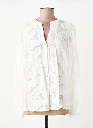Blouse imprimé fantaisie manches longues blanc JENSEN femme