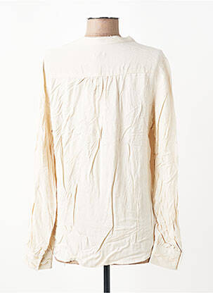 Blouse tissage popeline manches longues beige JENSEN femme