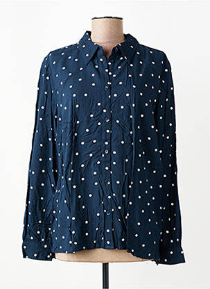 Chemisier coupe droite manches longues bleu JENSEN femme