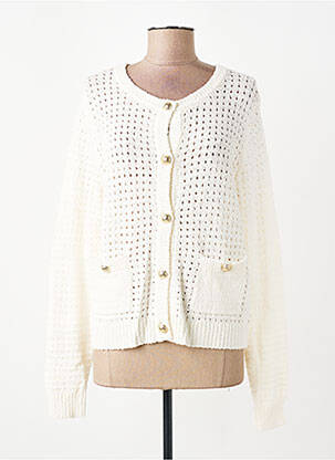 Gilet manches longues fermeture boutonnée sur le devant blanc JENSEN femme