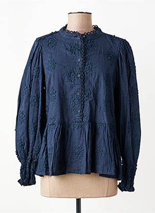 Blouse col rond manches longues bleu JENSEN femme