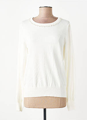 Pull coupe cintrée manches longues blanc JENSEN femme