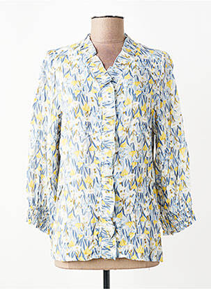 Chemisier coupe cintrée manches longues bleu JENSEN femme