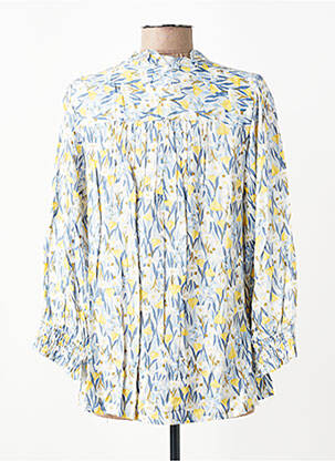 Chemisier coupe cintrée manches longues bleu JENSEN femme