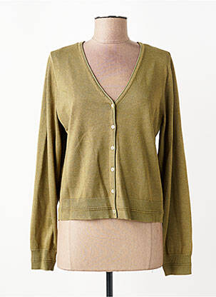 Gilet manches longues coupe cintrée vert JENSEN femme