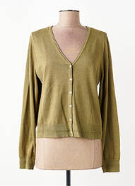 Gilet manches longues coupe cintrée vert JENSEN femme